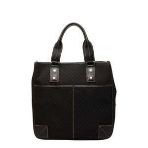 Celine Macadam handbag, black canvas and leather, for women.